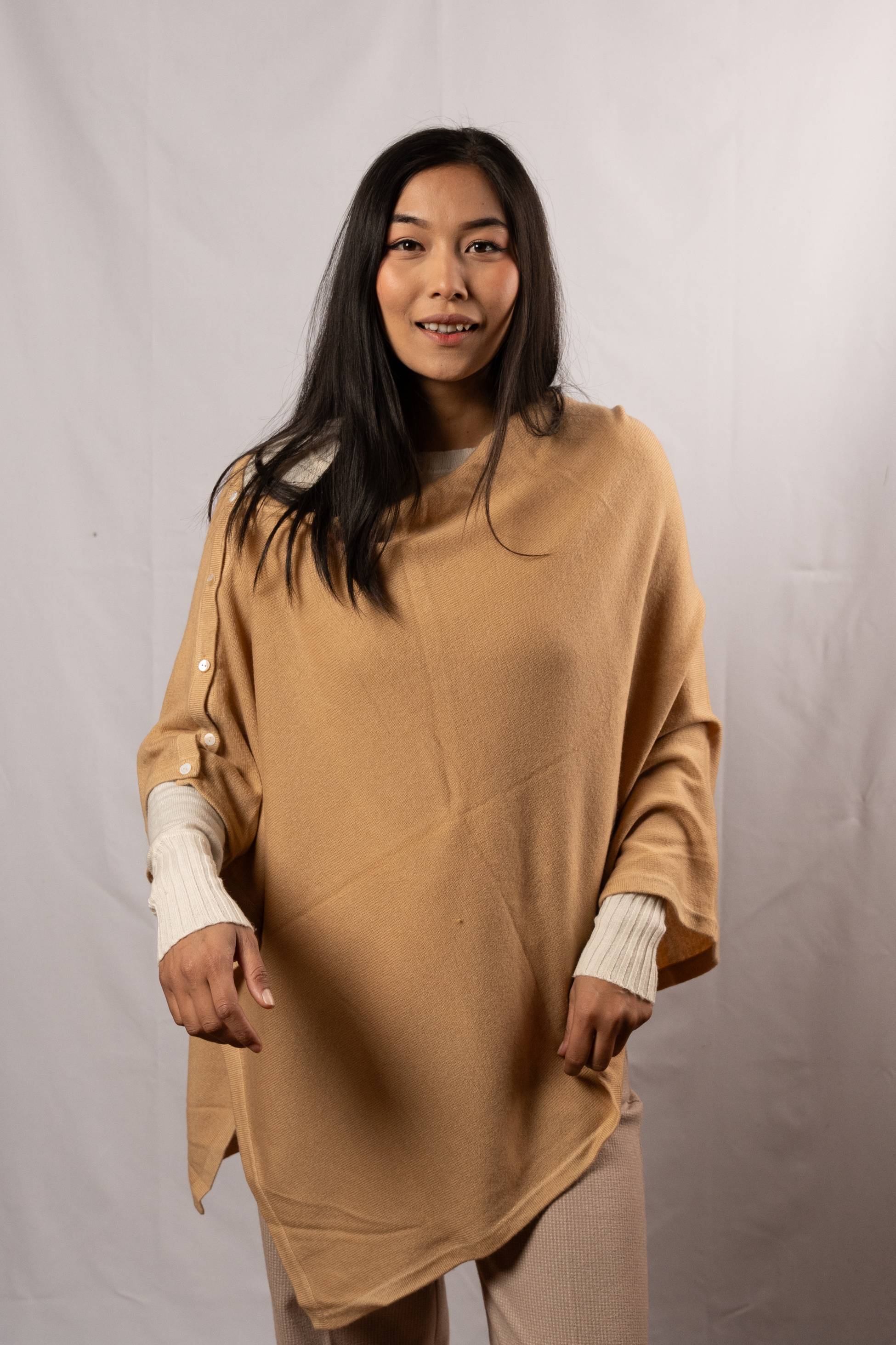  Cashmere Plain Poncho(228)